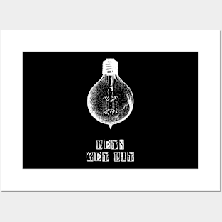 Vintage Lightbulb Let's Get Lit Posters and Art